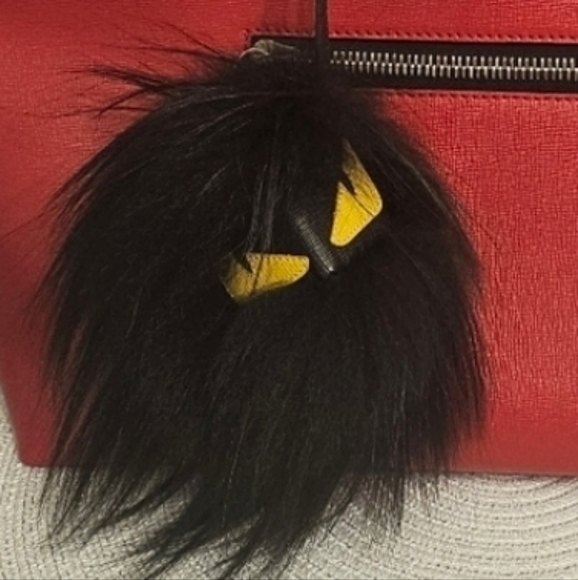 Fendi Monster Eyes Tote – Red Saffiano Leather With Fendi Charm - Picture 9 of 16